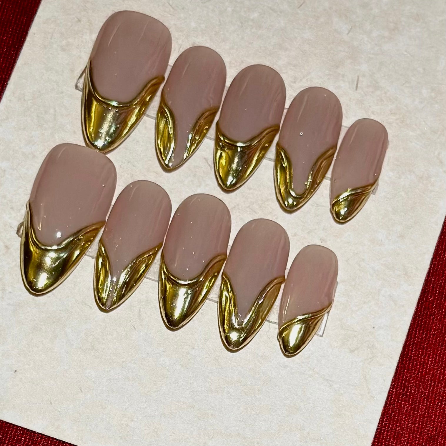 Gold-Drip French Tips