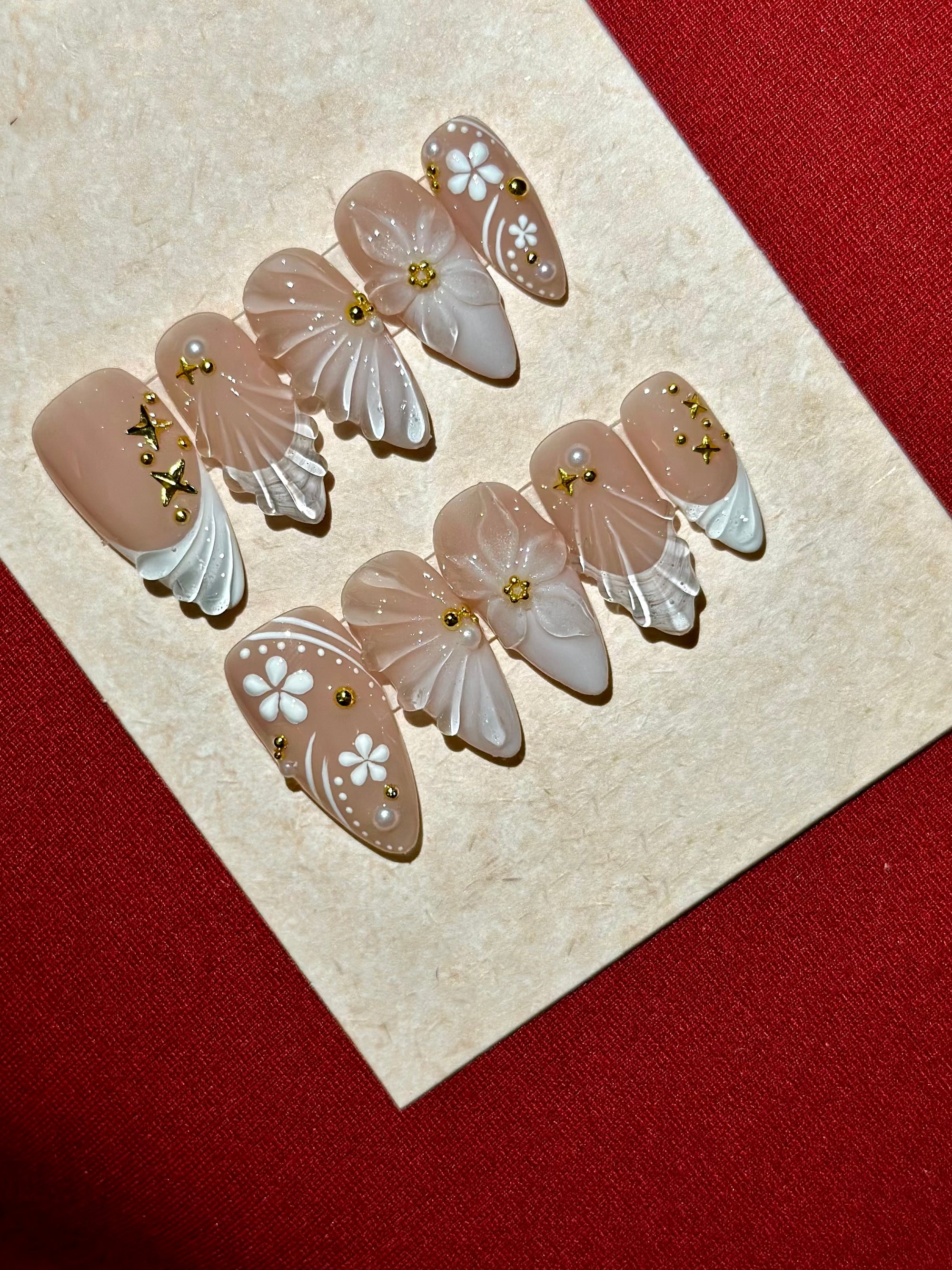 White Sakura Nail